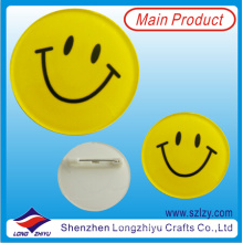 Smile Face Button Pins Tinplate Badge with Custom Design Available
